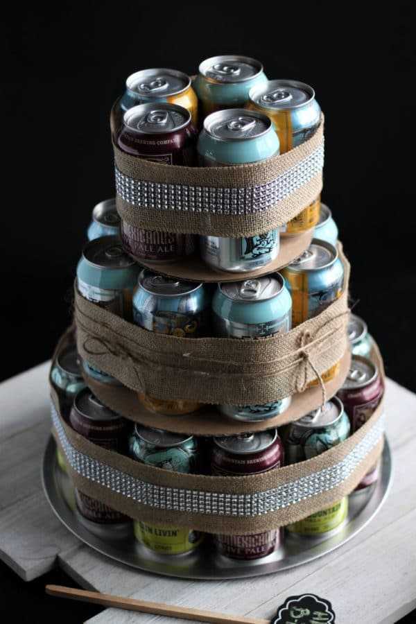 Craft Beer Cake Decorate with Ribbons